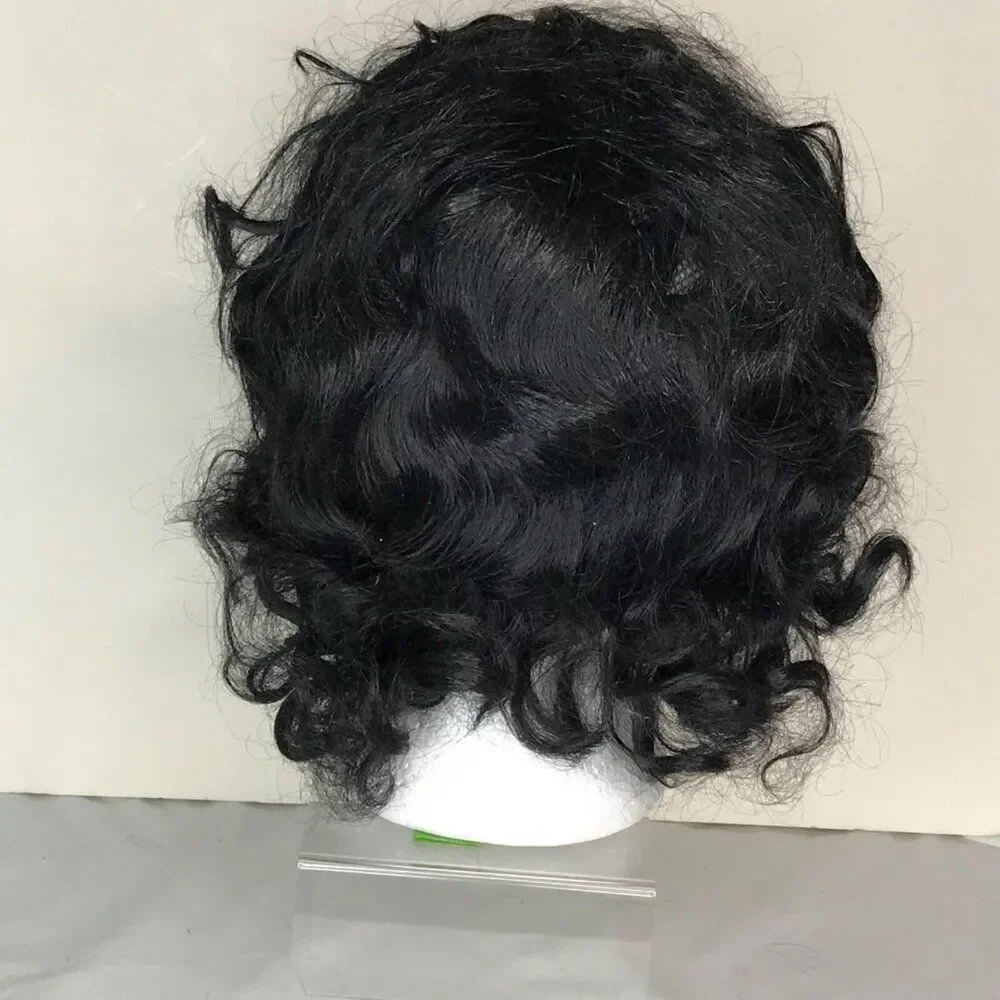 Wig Medium Black Messy Curly Medium Halloween Costume Dress Up Cosplay